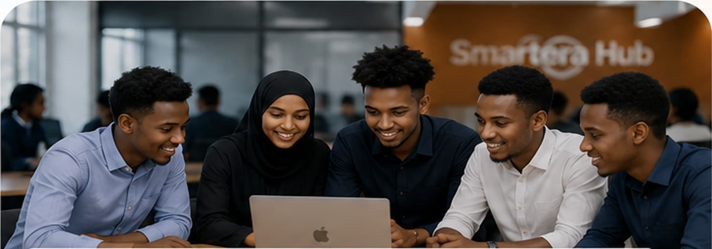 Dhalinyaro wax baranaya oo ka faa'iideysanaya fursadaha Smartera Hub